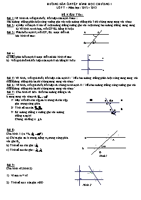 Hướng dẫn ôn tập Hình học chương I lớp 7 - Năm học 2012  2013
